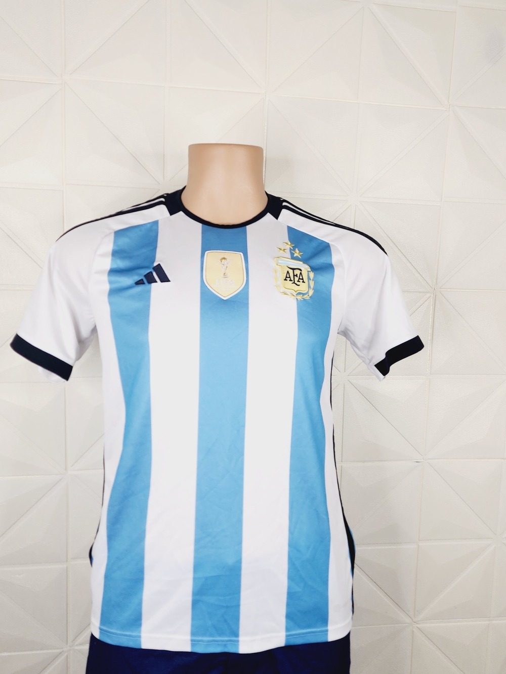 Adidas Argentina White Slim Fit Jersey with Navy Accents